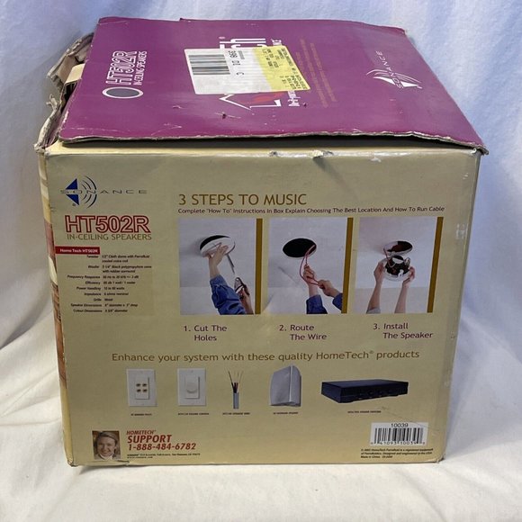 HomeTech - 5-1/4" 2-Way In-Ceiling Speakers (pair) HT502R Open Box - Picture 2 of 14